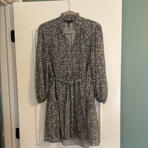 Floral Black and White Dress